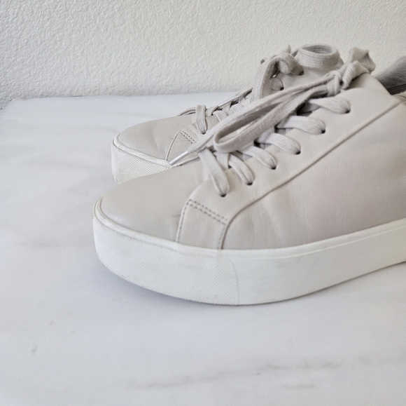 Vince Benfield Leather Platform Sneakers Cafe Au Lait Color Size 38.5 or US 8 - Picture 2 of 15